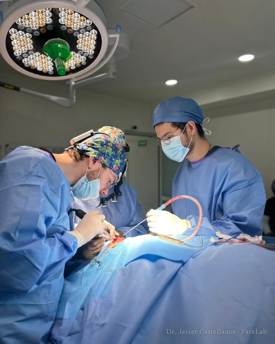 El equipo quirúrgico de FaceLab durante una cirugía en quirófano